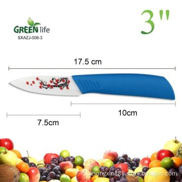 Ultra Sharp blade ceramic paring knife,fruit knife for vegetables and boneless meats,3inch ceramic knife